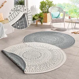 HANSE HOME Porto Wendeteppich Ø 240 cm Blau/Grau/Weiß