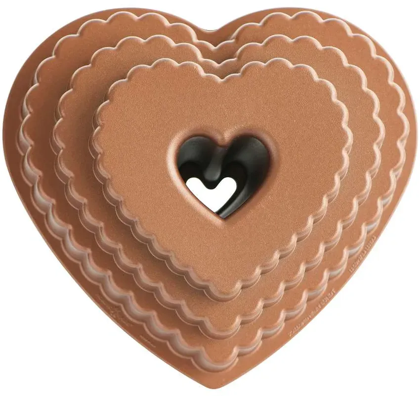 Herzförmige Kuchenform Tiered Heart Bundt Pan 2,8 Liter