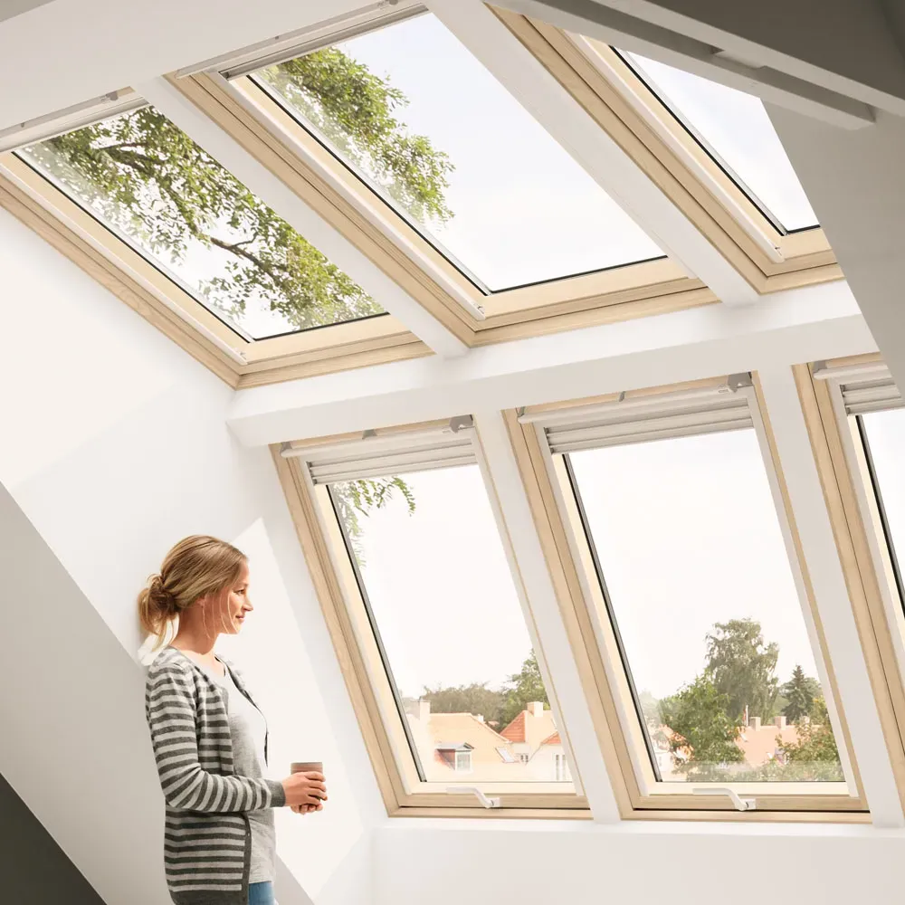 VELUX Lichtlösung PANORAMA GPL SK06 SB0W2BK2 klar lackiert 2 mal GPL und 2 mal GGL inklusive PANORAMA-Eindeckrahmen EBW THERMO Alu