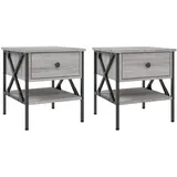 vidaXL Nachttische 2 Stk. Grau Sonoma 40x42x45 cm Holzwerkstoff