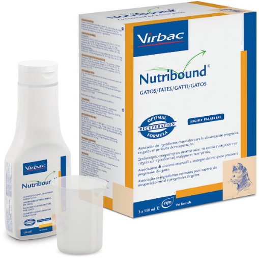 VIRBAC Nutribound Lösung zum Einnehmen für Katzen in der Rekonvaleszenz 3x150 ml (Rabatt für Stammkunden 3%)
