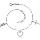 Engelsrufer Glaube Liebe & Hoffnung Armband mit Zirkonia silberfarben 20 cm