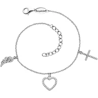 Engelsrufer Glaube Liebe & Hoffnung Armband mit Zirkonia silberfarben 20 cm