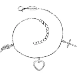 Engelsrufer Glaube Liebe & Hoffnung Armband mit Zirkonia silberfarben 20 cm