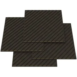 [neu.holz] Akustik-Wandpaneel Vang dunkelgrau 8 St. 60 x 60 cm