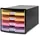 HAN Schubladenbox IMPULS gelb, orange, rosa, lila 1013-139D, DIN A4 mit 4 Schubladen, 1 St.