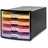 HAN Schubladenbox IMPULS gelb, orange, rosa, lila 1013-139D, DIN A4 mit 4 Schubladen, 1 St.