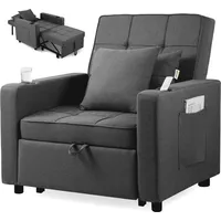Makika Schlafsessel Schlafstuhl Tommy klappbar in Dunkelgrau