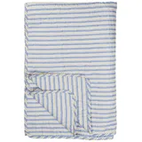 ib laursen Quilt blau m/weißen und braunen Streifen B: 130 L: 180