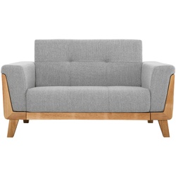 Skandinavisches Sofa 2-Sitzer in Hellgrau und Holz FJORD