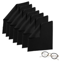 Yoezuo 7 Stück Brillenputztuch, 18 x 15cm Mikrofasertuch Brillenputztücher Mikrofaser Reinigungstücher für Brillen, Bildschirme, Tabletten, Handy, Kamera (Schwarz)