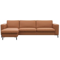 FLEXLUX Ecksofa »Fiore, super Sitzkomfort durch Kaltschaum im Sitz, L-Form«, breite Armlehnen, Kaltschaum, Füße Alu+schwarz braun