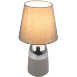 GLOBO Touch Tisch Leuchte FERNBEDIENUNG Textil Chrom Lampe DIMMBAR im Set inkl. RGB LED Leuchtmittel