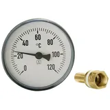 Afriso Bimetall Thermometer Zeigerthermometer 0°C-120°C mit Tauchhülse 1/2"