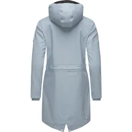 Navahoo Damen, Übergangsjacke Regenmantel wasserdicht lang mit Kapuze "Tropical Stormoo", Baby Blue Gr.