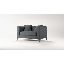 Home Affaire Loveseat HOME AFFAIRE "MATTHEW Loungesessel, Maße B/T/H: 130/86/74 cm", grau (anthrazit), B:130cm H:74cm T:86cm, 100% Polyester, Sessel, incl. Zierkissen, feine Steppung im Rücken, belastbar bis 200kg