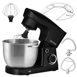 Zeegma PLANEET EASY Planetenroboter 1500 W Multifunktionale Küchenmaschine mit 5,2 L Schüssel mit 2 Griffen, Mixer mit 10 Geschwindigkeitsstufen mit Haken, Rührer, Schneebesen, Deckel mit Maßangaben