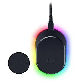 Razer Mouse Dock Pro + Charging Puck - Magnetische drahtlose Ladestation & Akku (Hyperspeed 4K Hz, 8 RGB Chroma Beleuchtung & Modul für kompatible Mäuse)