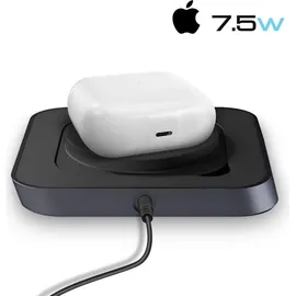 Zen ZENS Nightstand Charger - Kabelloses Ladegerät + AC-Netzteil - 15 Watt, - Apple Fast Charge - Schwarz