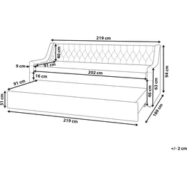 Beliani Ausziehbett MONTARGIS 90 x 200 cm smaragdgrün