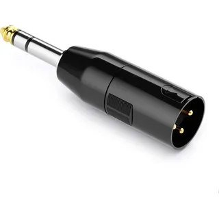deleyCON Audio Adapter XLR auf 6,3mm Stereo Klinke - Stecker auf 6,35mm TRS Klinke Stecker für 3-Pin XLR Kabel Mikrofon Lautsprecher Mischpult Musikinstrument Tonstudio