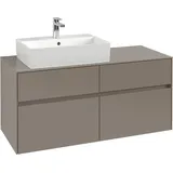 Villeroy & Boch Collaro Waschtischunterschrank C12900VL 120x54,8x50cm, Waschtisch links, volcano black