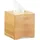 Relaxdays Kosmetiktücherbox quadratisch, Taschentuchbox Holz, Kosmetikbox Bambus, HxBxT: 15,5 x 14,5 x 14,5 cm, natur
