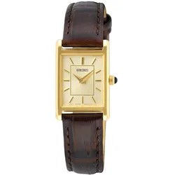 Quarzuhr SEIKO, braun (dunkelbraun), Armbanduhren, Damen, Armbanduhr, Damenuhr, Lederarmband