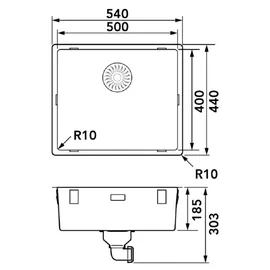 Solido Cablpp50r10 rechts Einbau Flächenbündig Edelstahl Handbetätigung 440 x 185 mm