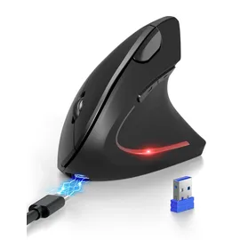 TeckNet Ergonomische Bluetooth Maus Schwarz