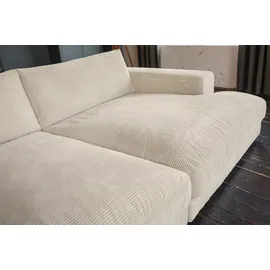 KAWOLA Big Sofa Madeline Cord cremeweiß