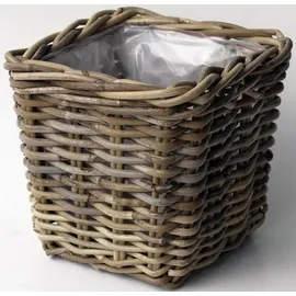 Van der Leeden Rattan Übertopf 27 x 27 x 25 cm Grau