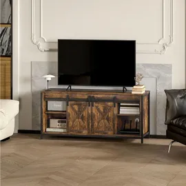 modfu TV-Lowboard 120 cm Braun Stahl/Holzwerkstoff