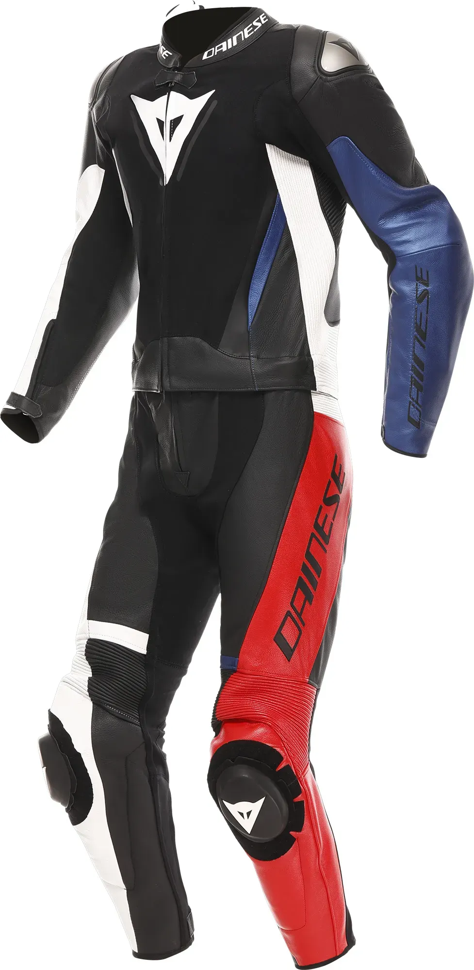 Dainese Demon Sprint 2-Teiler Motorrad Lederkombi, schwarz-weiss-rot, Größe 54 für Männer