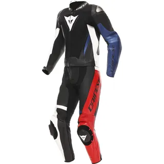 Dainese Demon Sprint 2-Teiler Motorrad Lederkombi, schwarz-weiss-rot, Größe 54 für Männer