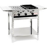 Edelstahl-Brenner Gasgrill Gasbräter stationär 3-flammig 11kW BBQ Neu GT3EMSTAP