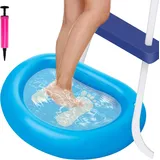 87x65cm Aufblasbares Fußbecken - Blau Pool Fussbad -Fussbad für Pool Wanne Spa Schwimmbecken Whirlpool oder Aufstellpools