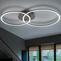 Just light. LED-Deckenleuchte Ivanka, zwei Ringe, schwarz
