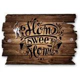 Kreative Feder Home Sweet Home Designer Schlüsselbrett, Hakenleiste im Landhaus-Stil, Shabby-Chic aus Holz 30x20cm