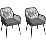 Mendler HWC-O12 Gartenstuhl 54 x 54 x 81 cm anthrazit 2 St.