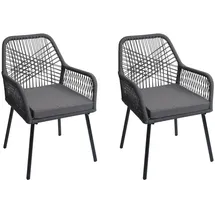 Mendler HWC-O12 Gartenstuhl 54 x 54 x 81 cm anthrazit 2 St.