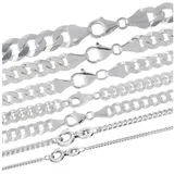 HOPLO Panzerkette Silberkette Panzerkette Länge 50cm - Breite 1,2mm - 925 Silber, Made in Germany silberfarben 50 cm Unisex