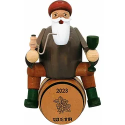 KWO Erzgebirge Räuchermann Weinhändler auf Fass Höhe 18 cm