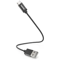 Hama Ladekabel USB-A USB-C 0,2 m Nylon Schwarz