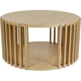 WoodMan Couchtisch WOODMAN "Drum, Breite/Tiefe/Höhe: 83/83/42 cm", braun (eichefarben), B:83cm H:42cm T:83cm, Tische, Couchtisch, Holzfurnier aus Eiche, Sproßen aus massiver Eiche, FSC