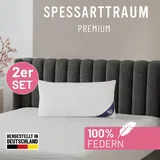 SPESSARTTRAUM Gänsefederkopfkissen Premium 80 x 80 cm Weiß