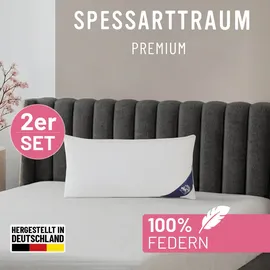 SPESSARTTRAUM Gänsefederkopfkissen Premium 80 x 80 cm Weiß