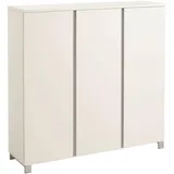 Schuhschrank, Silber, Weiß, Metall, 10 Fächer, 125x126x37 cm, Goldenes M, Made in Germany, DGM-Klimapakt, Typenauswahl, Beimöbel erhältlich, Garderobe, Schuhaufbewahrung, Schuhschränke