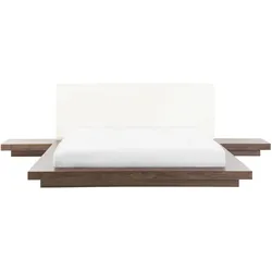 Bett mit Lattenrost Holz ZEN 160 x 200 cm Braune Esche
