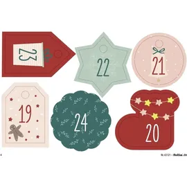 Folia Adventskalender-Set Beutel in Juteoptik
